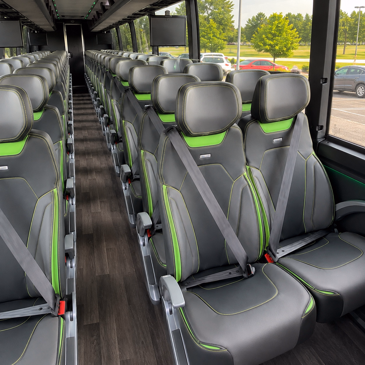56 passenger charter bus interior