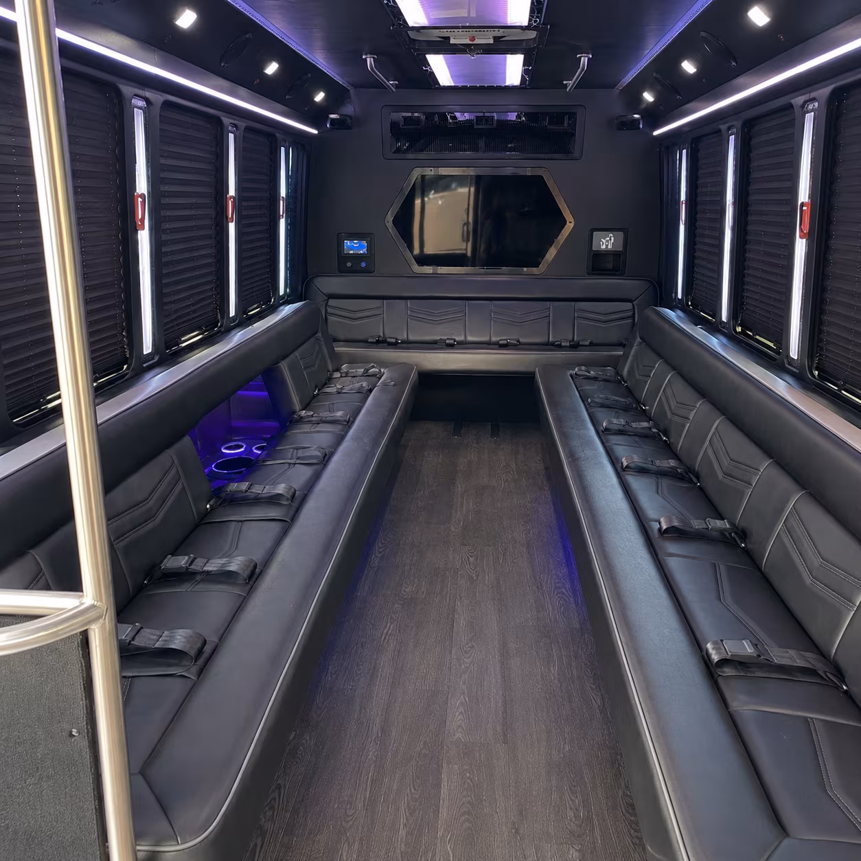 santa maria 18 passenger party bus interior