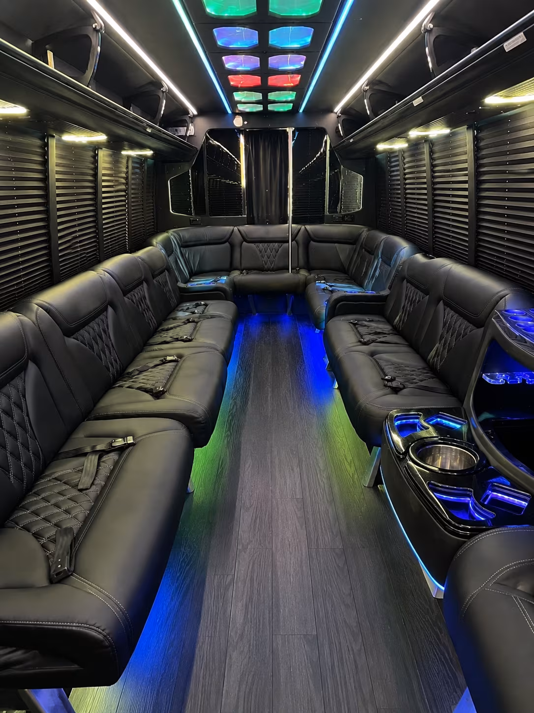 santa maria 20 passenger party bus interior