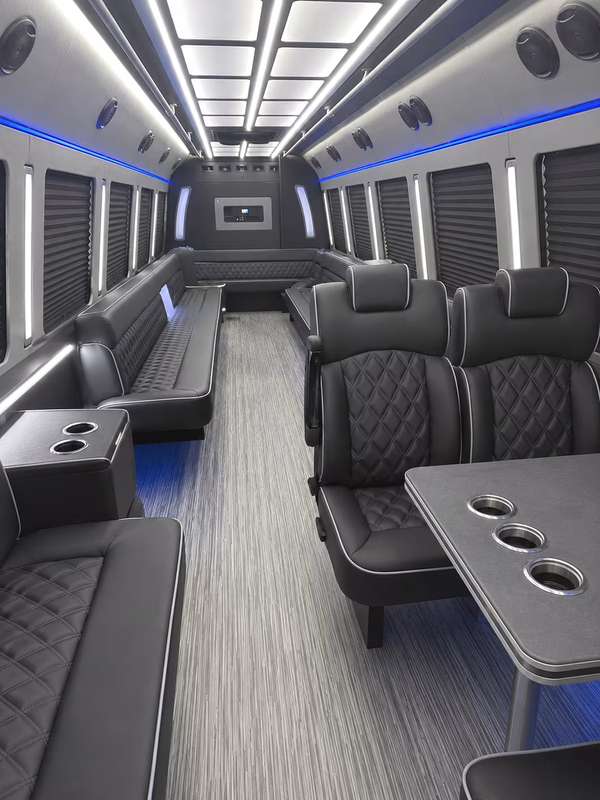santa maria 25 passenger party bus inside
