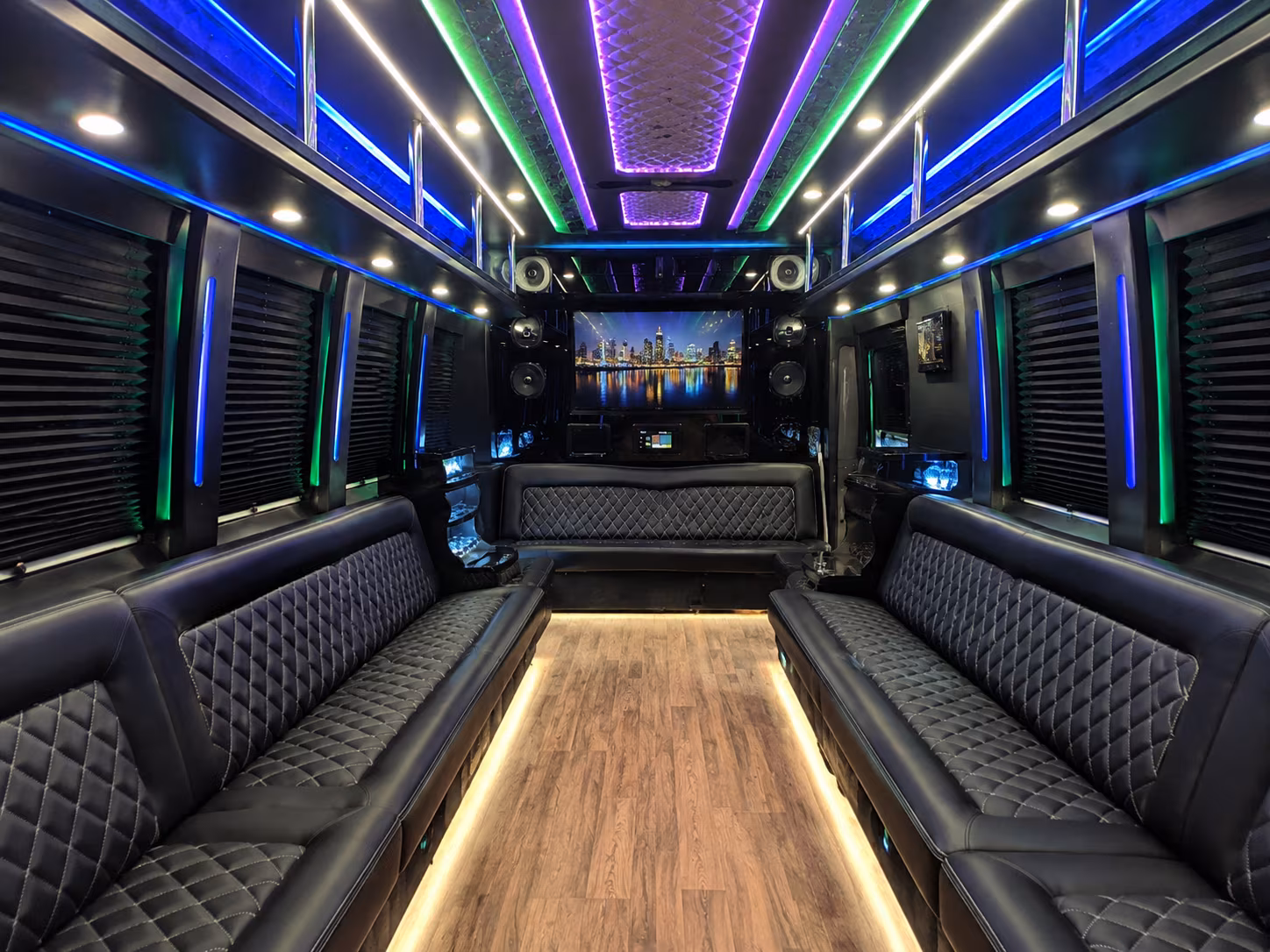 santa maria 25 passenger party bus interior
