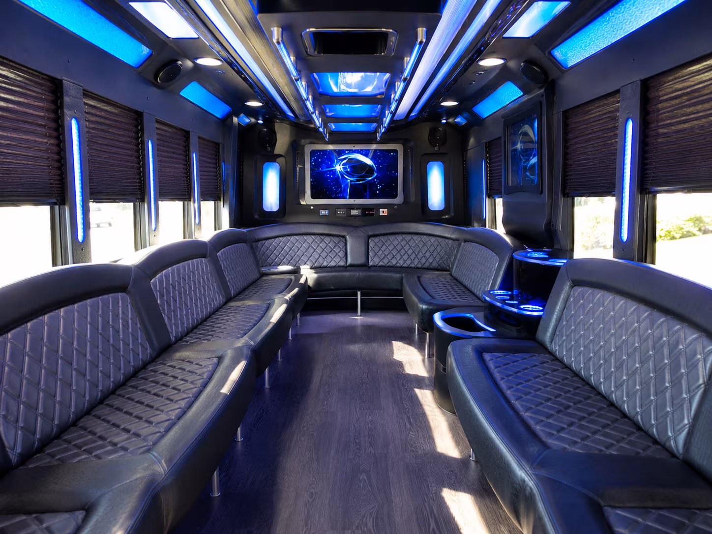 santa maria 28 passenger party bus inside