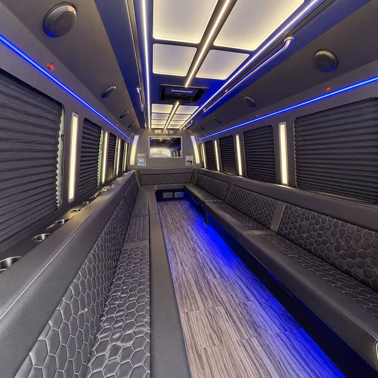 santa maria 30 passenger party bus interior