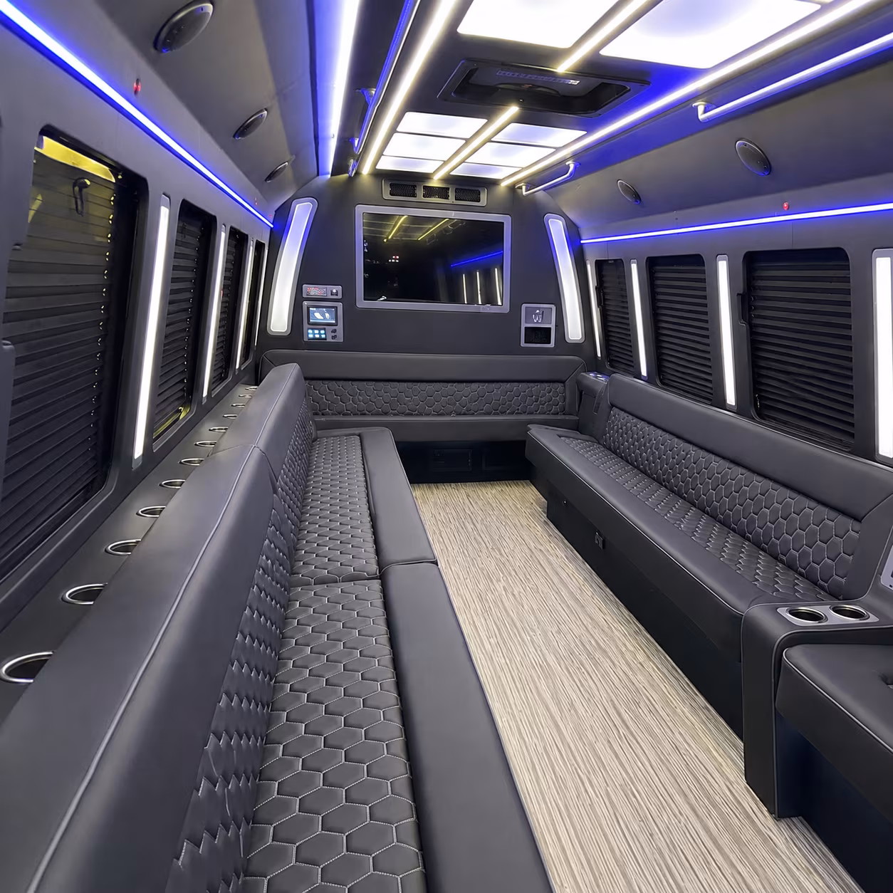 santa maria 40 passenger party bus inside