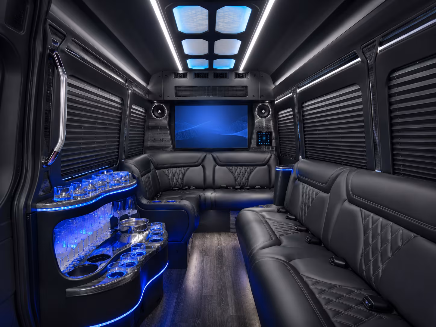 santa maria 40 passenger party bus interior