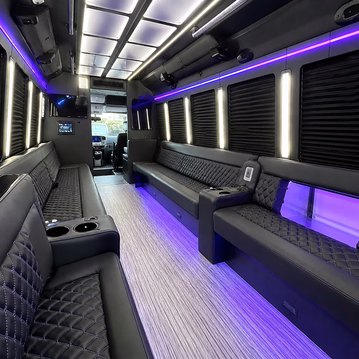 santa maria party bus rental interior